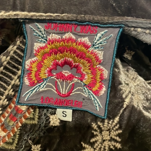 Johhny Was Velvet‎ Brown Floral Blouse Small - Picture 4 of 5